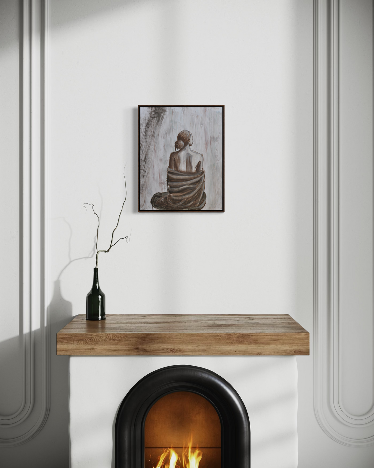 Give me a second – Original Acrylbild als Mockup an der Wand