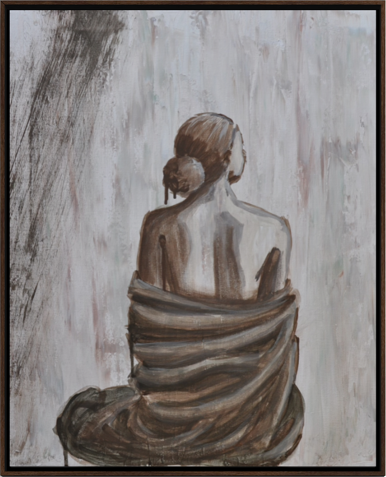 Give me a second – Original Acrylbild im Raum (Mockup)